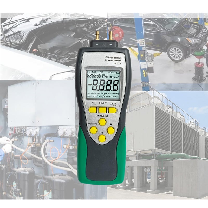 Vanlison Professional-Grade Digital Manometer, ±241.3kPa/35PSI Gas Pressure Tester with Backlit LCD, 11 Units Conversion MAX/MIN/AVG & Data Logging, HVAC/Automotive Diagnostic Tool (Includes Battery) - Image 5